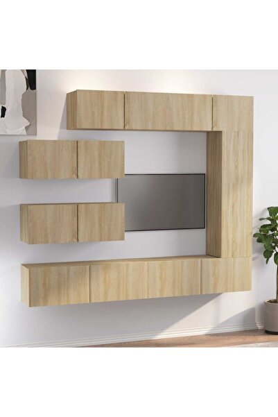 Concept Σετ ντουλαπιών τηλεόρασης, 7 τεμάχια, δρυς sonoma, επεξεργασμένο ξύλο