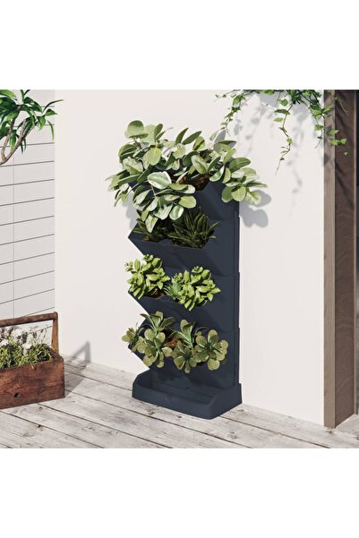 Concept Set plante de grădină vertical, 4 buc., antracit, polipropilenă