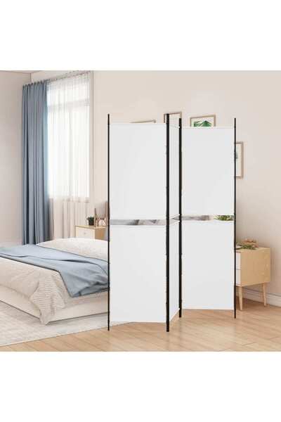 Concept Paravan de cameră cu 3 panouri, alb, 150x200 cm, textil