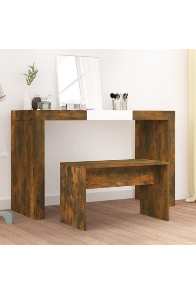 Concept Taburet de toaletă, stejar fumuriu, 70x35x45 cm, lemn prelucrat