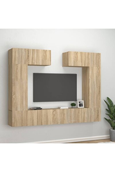Concept Set dulap TV, 6 piese, stejar sonoma, lemn prelucrat