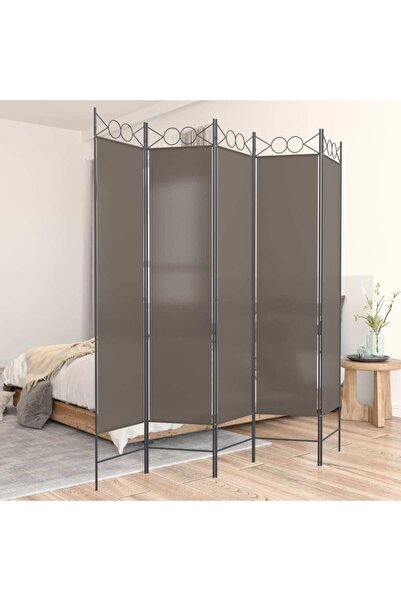 Concept Paravan de cameră cu 5 panouri, antracit, 200x220 cm, textil