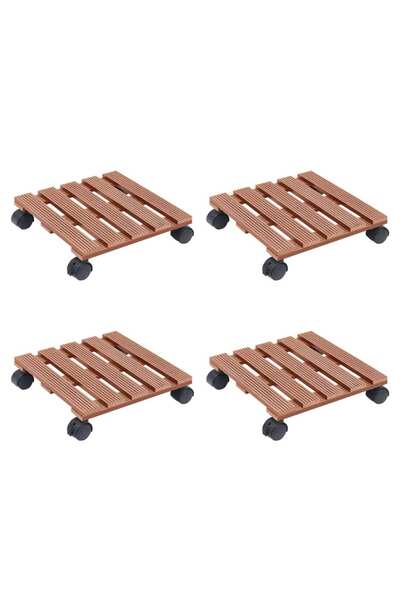 Concept Καρότσια φυτών, 4 τεμ., καφέ, 30x30x7,5 cm, WPC