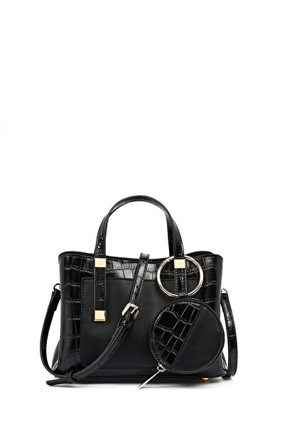 Derimod Mini curea neagră lungă pentru femei, cu mâner clasic geantă 26PBD273714