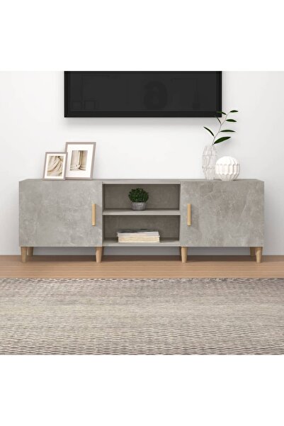 Concept Comodă TV, gri beton, 150x30x50 cm, lemn compozit