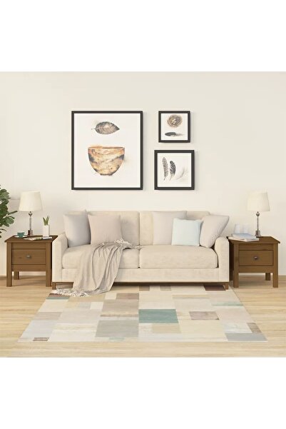 Concept Βοηθητικά τραπεζάκια 2 τεμ. καφέ μελί 40x40x39 εκ. μασίφ ξύλο πεύκου