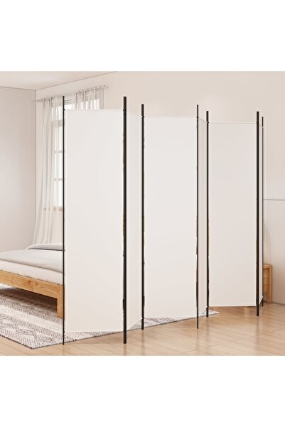 Concept Paravan de cameră cu 6 panouri, alb, 300x200 cm, textil