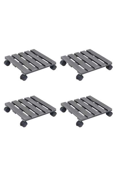 Concept Καρότσια φυτών, 4 τεμ., γκρι, 30x30x7,5 cm, WPC