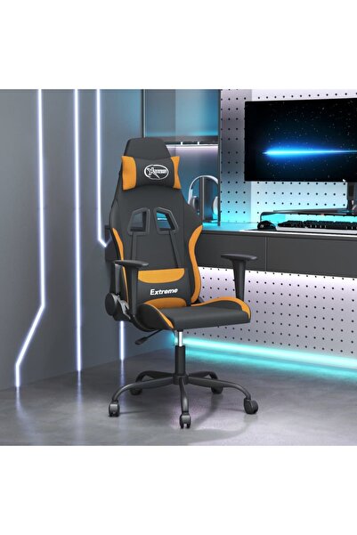 Concept Καρέκλα παιχνιδιών, μαύρη και πορτοκαλί, υφασμάτινη