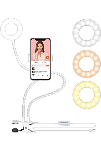 Generic Ring Light with Holder, 48 LED USB Reading Table Light with Phone Hol...