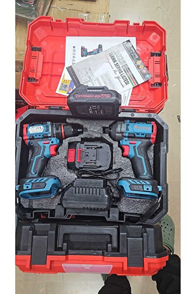 CATPOWER EL ALETLERİ Catpower 5135 Kömürsüz Akülü Set Matkap Ve Vidalama