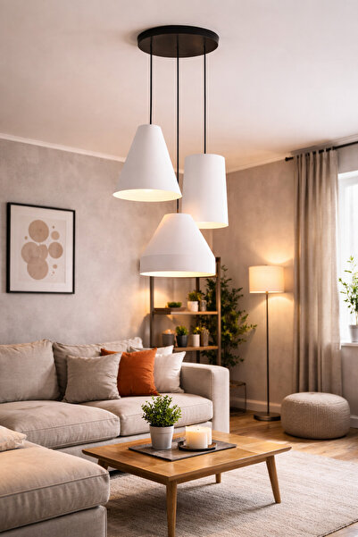 DREAM MODE Stone 3’lü Beton Dokulu Sarkıt Avize Bohem & Pinterest Tarzı Moder...