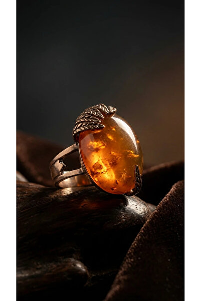 Dorvina Bronze Women's Ring Antique Jewelry Agate Stone Oval Model Adjustable...