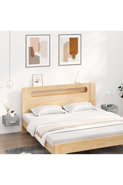 Concept Επιτοίχια κομοδίνα, 2 τεμ., γκρι sonoma, 35x35x20 εκ.