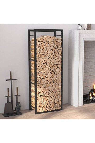 Concept Ράφι για καυσόξυλα, ματ μαύρο, 50x28x132 cm, ατσάλι
