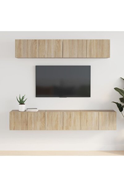 Concept Set dulap TV, 5 piese, stejar sonoma, lemn prelucrat