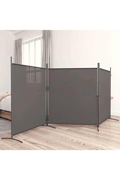 Concept Paravan de cameră cu 3 panouri, antracit, 525x180 cm, textil