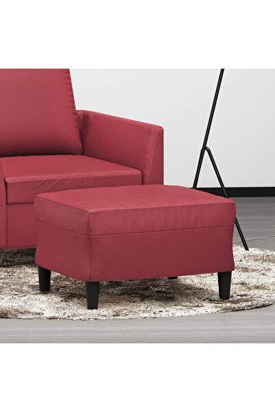 Concept Taburet, roșu vin, 60x50x41 cm, piele ecologică