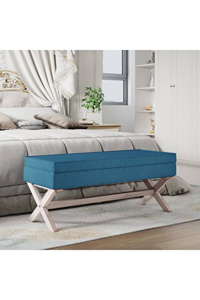 Concept Σκαμπό αποθήκευσης, μπλε, 110x45x49 cm, Βελούδο