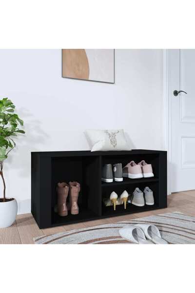 Concept Pantofar, negru, 100x35x45 cm, lemn compozit