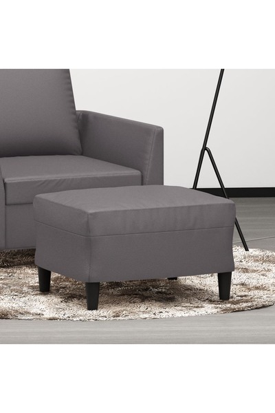 Concept Taburet, gri, 60x50x41 cm, piele ecologică