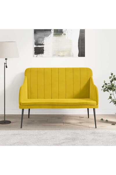 Concept Bancă, galben, 110x76x80 cm, catifea