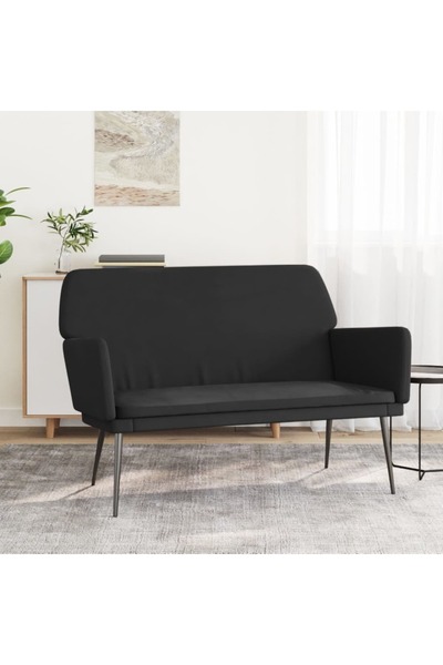 Concept Bancă, negru, 108x79x79 cm, catifea