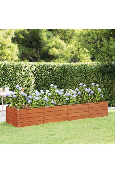 Concept Jardinieră de grădină, gri, 320x80x45 cm, oțel corten