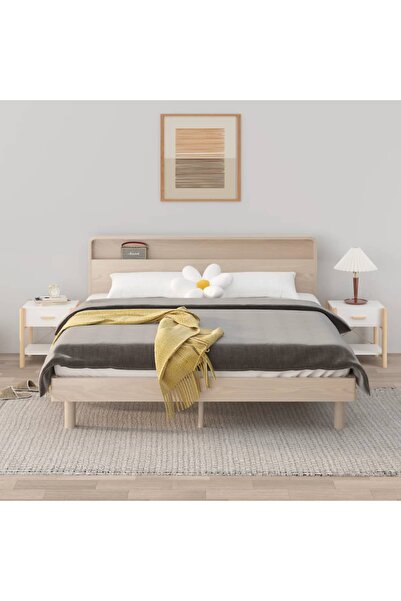 Concept Noptiere, 2 buc., alb, 42x38x45 cm, lemn prelucrat