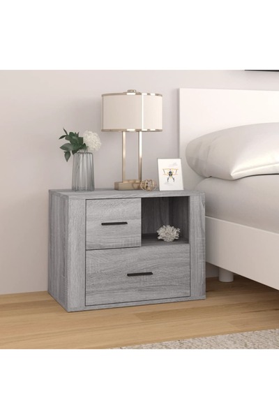 Concept Κομοδίνο, γκρι sonoma, 60x36x45 cm, επεξεργασμένο ξύλο