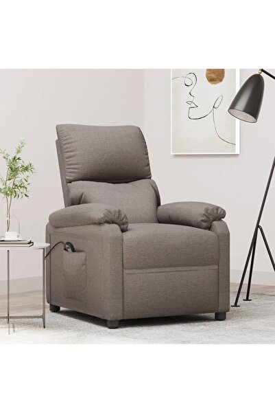 Concept Ηλεκτρική ανακλινόμενη πολυθρόνα, γκρι-μπεζ, ύφασμα