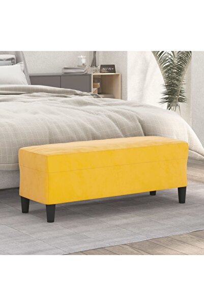 Concept Πάγκος, κίτρινος, 100x35x41 εκ., Βελούδο