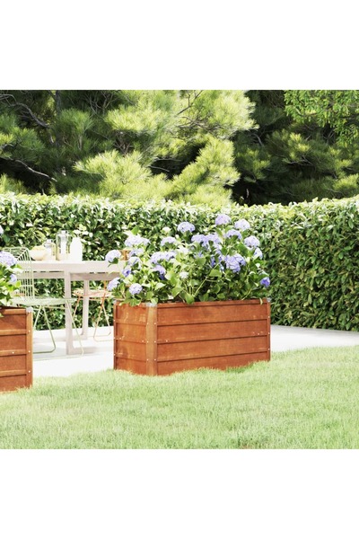 Concept Γλάστρα κήπου, γκρι, 100x40x45 cm, ατσάλι Corten