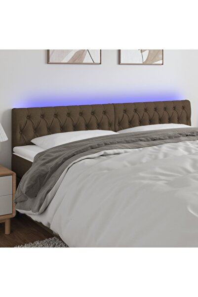 Concept Κεφαλάρι LED, σκούρο καφέ, 200x7x78/88 cm, ύφασμα