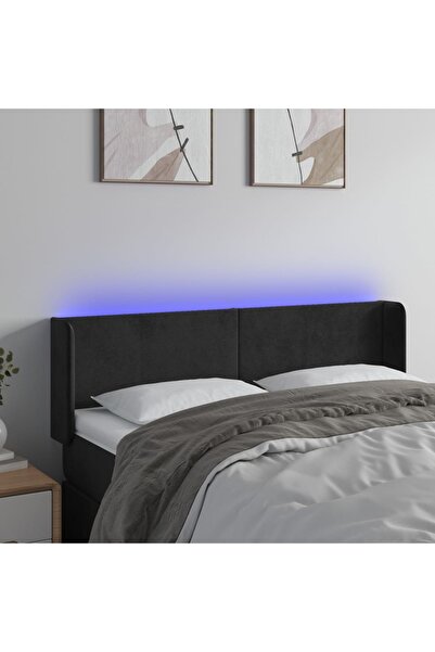 Concept Κεφαλάρι LED, μαύρο, 147x16x78/88 cm, Βελούδο