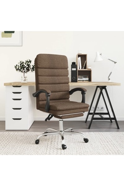 Concept Ανακλινόμενη καρέκλα γραφείου με δυνατότητα μασάζ, καφέ, υφασμάτινη