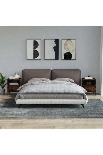 Concept Noptiere, 2 buc., stejar fumuriu, 40x35x50 cm