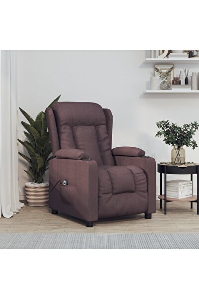 Concept Fotoliu rabatabil electric, maro închis, material textil