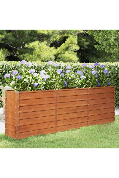 Concept Γλάστρα κήπου, γκρι, 240x40x77 cm, ατσάλι Corten