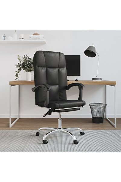 Concept Ανακλινόμενη καρέκλα γραφείου, μαύρη, οικολογικό Δερμάτινο