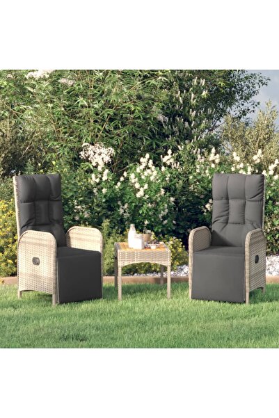 Concept Πτυσσόμενες καρέκλες εξωτερικού χώρου με μαξιλάρια, 2 τεμάχια, γκρι, ...