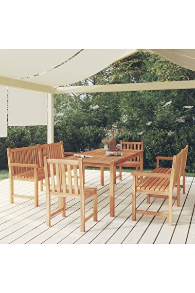 Concept Σετ τραπεζαρίας κήπου, από μασίφ ξύλο τικ, 5 τεμάχια