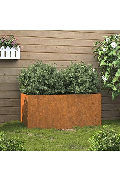 Concept Γλάστρα, γκρι, 62x30x29 cm, ατσάλι Corten