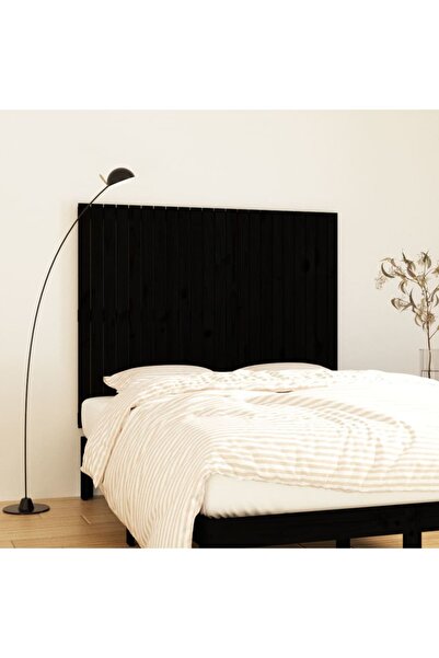 Concept Tăblie de pat pentru perete, negru, 140x3x110 cm lemn masiv pin