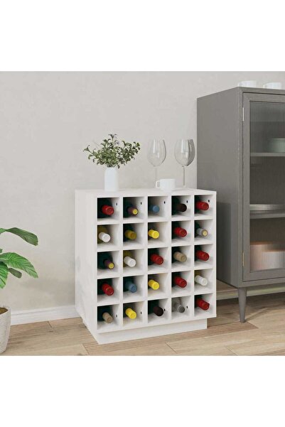 Concept Ντουλάπι κρασιών, λευκό, 55,5x34x61 cm, μασίφ ξύλο πεύκου