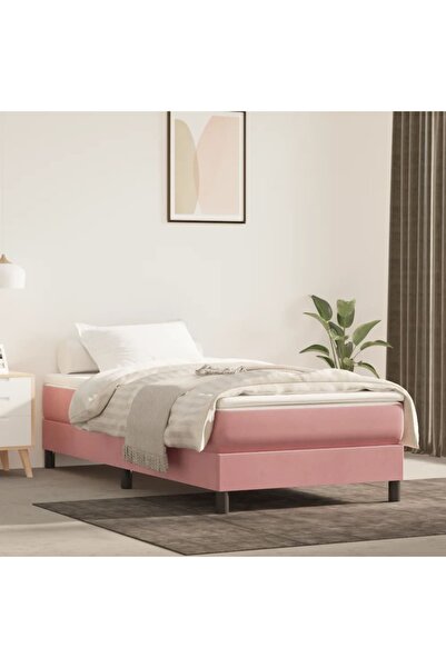 Concept Saltea de pat cu arcuri, roz, 80x200x20 cm, catifea