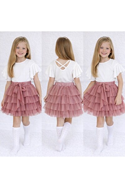 KOKOŞ BEBEK Set elegant din 2 piese pentru fete cu fustă tutu - Vârsta 5/10 a...