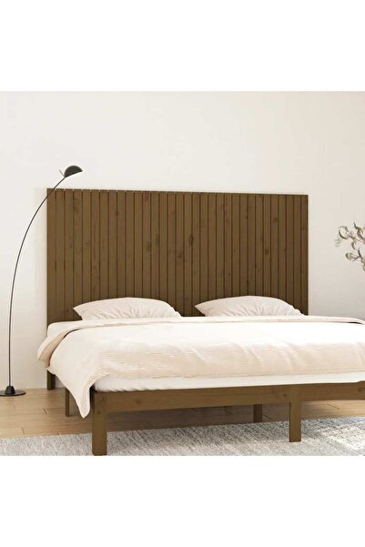 Concept Tăblie de pat pentru perete, maro miere, 204x3x110 cm, lemn pin