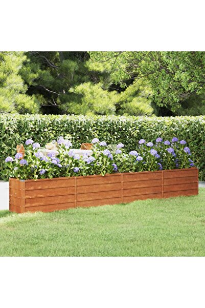 Concept Jardinieră de grădină, gri, 320x40x45 cm, oțel corten