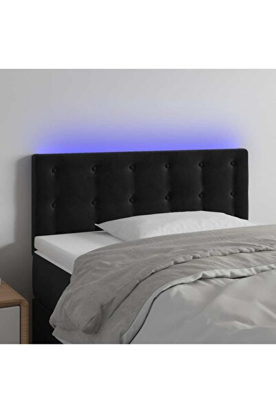Concept Tăblie de pat cu LED, negru, 80x5x78/88 cm, catifea
